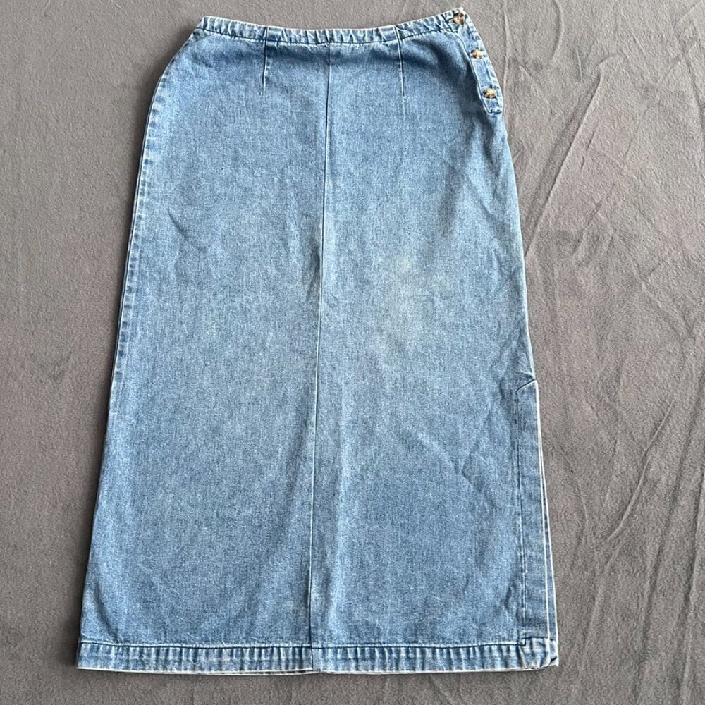 Eddie Bauer Denim MIDI‎ Cottagecore Grandma Lagonlook Skirt 10P
